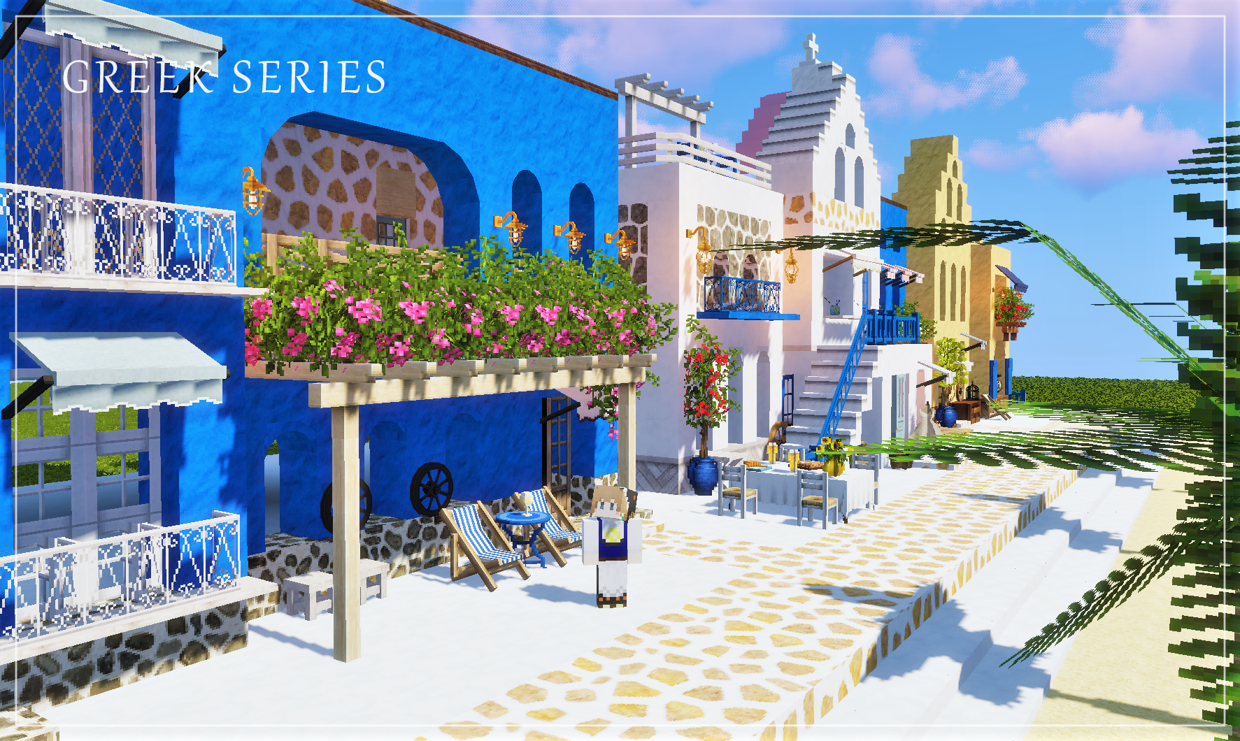 Part465 1 12 2版cocricotで青と白の美しいギリシャ風建築の街並みを作る めちゃクラ