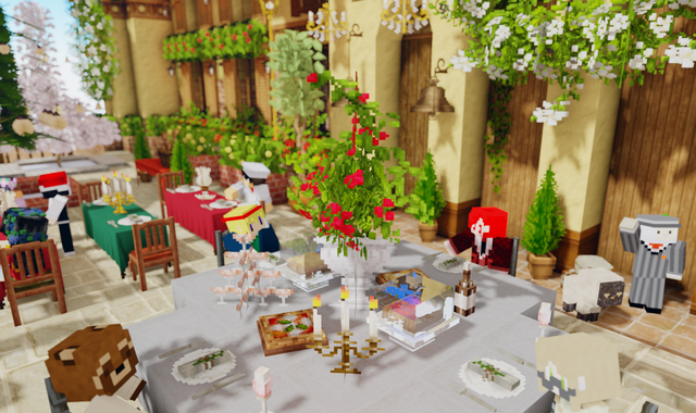 パーティ テーブル 赤いお花.png