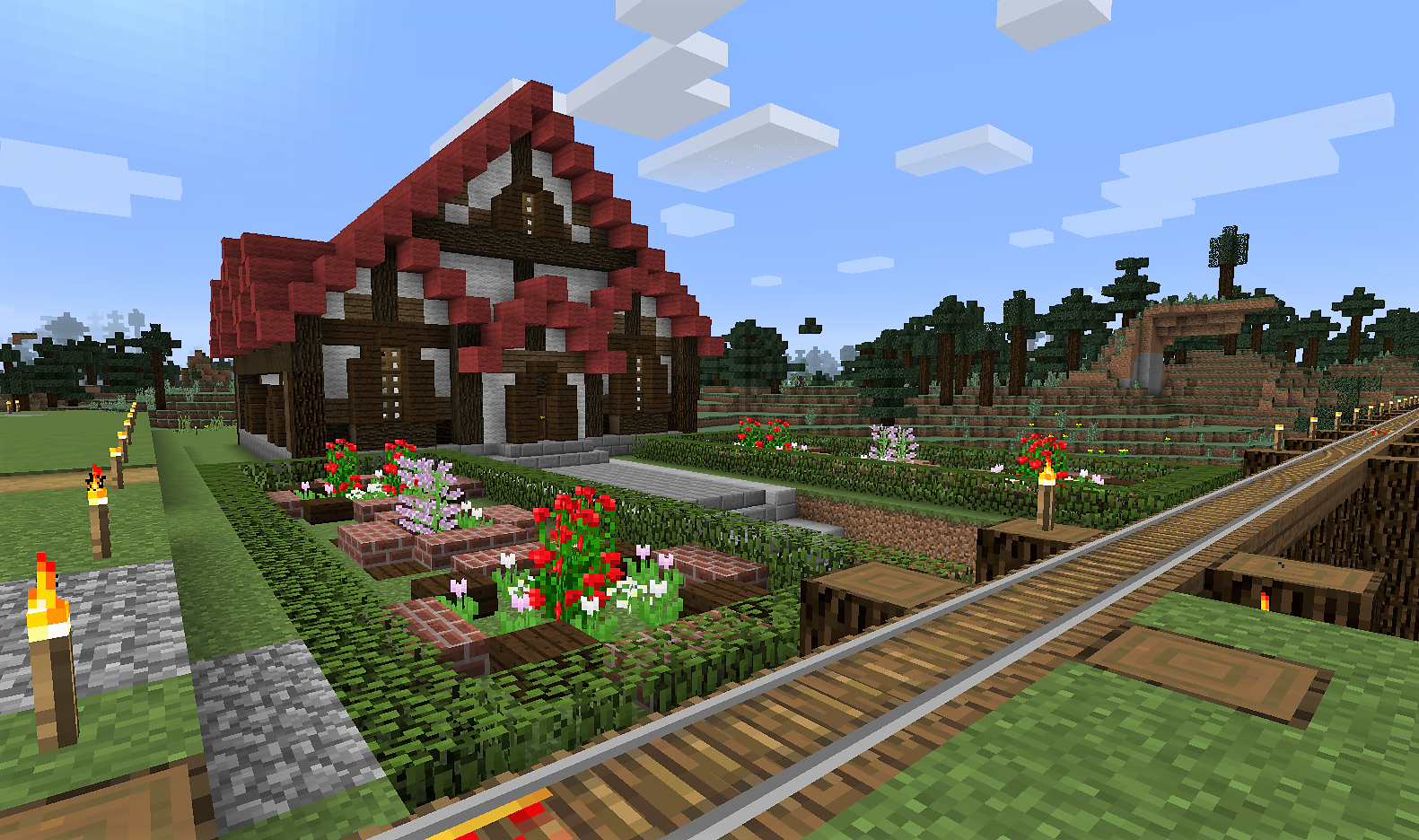 Part196 赤い屋根に似合うお花を植えよう 村役場の花壇づくり めちゃクラ