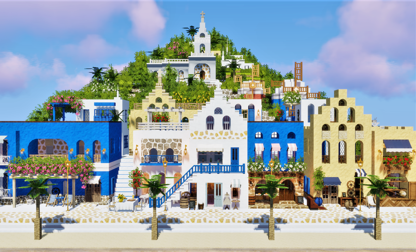 Part465 1 12 2版cocricotで青と白の美しいギリシャ風建築の街並みを作る めちゃクラ